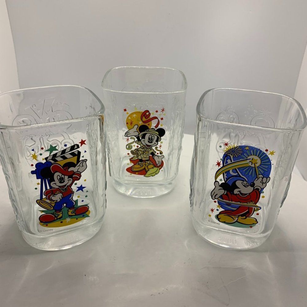 2000 McDonald Disney Mickey Mouse 3 Set Glasses